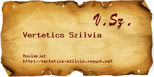 Vertetics Szilvia névjegykártya
