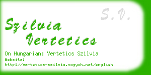 szilvia vertetics business card